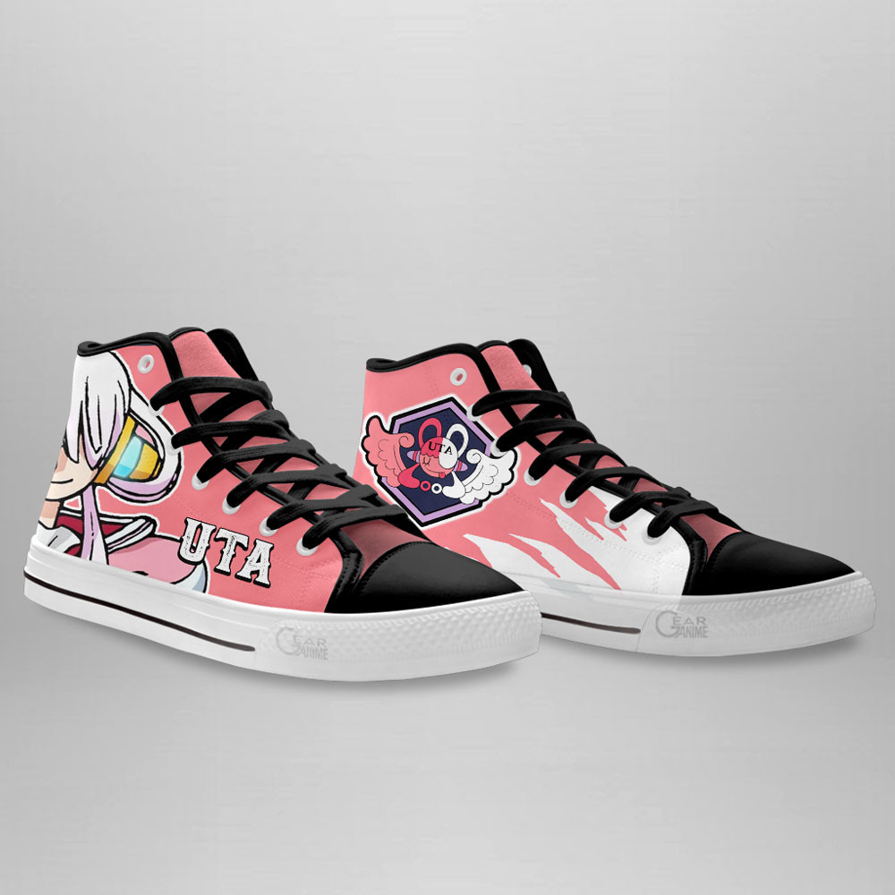 Uta High Top Shoes One Piece Red Custom Anime Sneakers