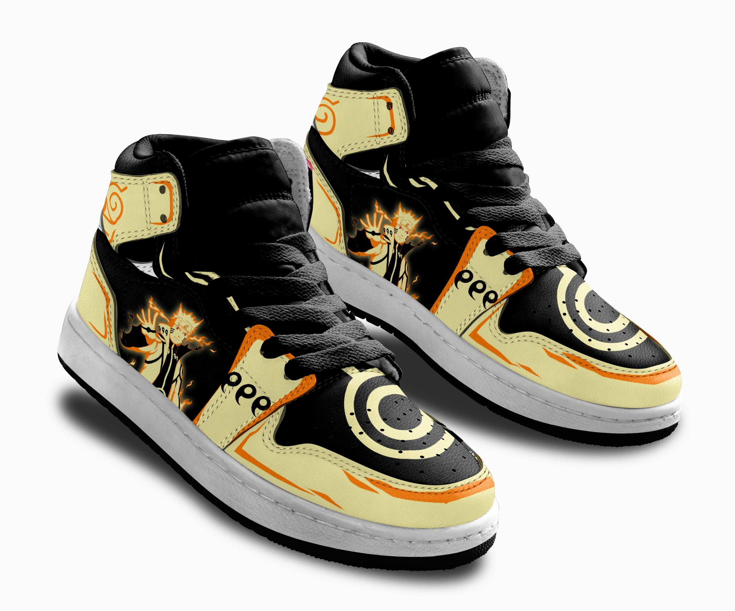 Uzumaki Naruto Bijuu Mode Custom Shoes For Kids