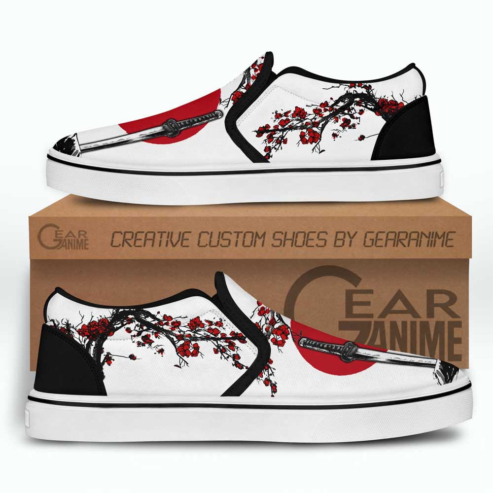 Vagabond Katana Slip-On Shoes Canvas Custom Anime Shoes Japan Style