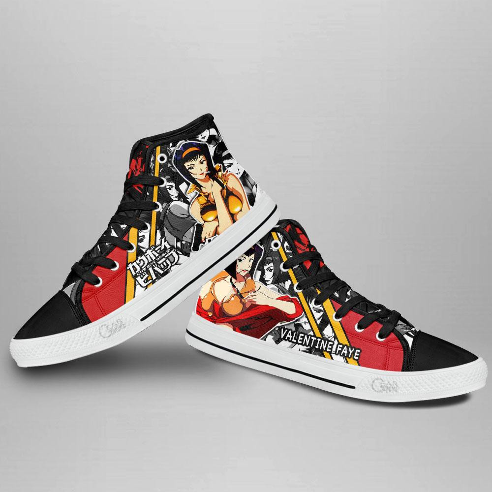 Valentine Faye High Top Shoes Custom Manga Anime Cowboy Bebop Sneakers