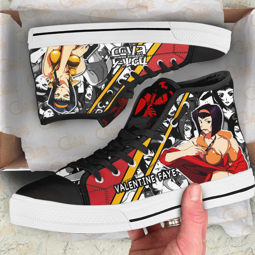 Valentine Faye High Top Shoes Custom Manga Anime Cowboy Bebop Sneakers