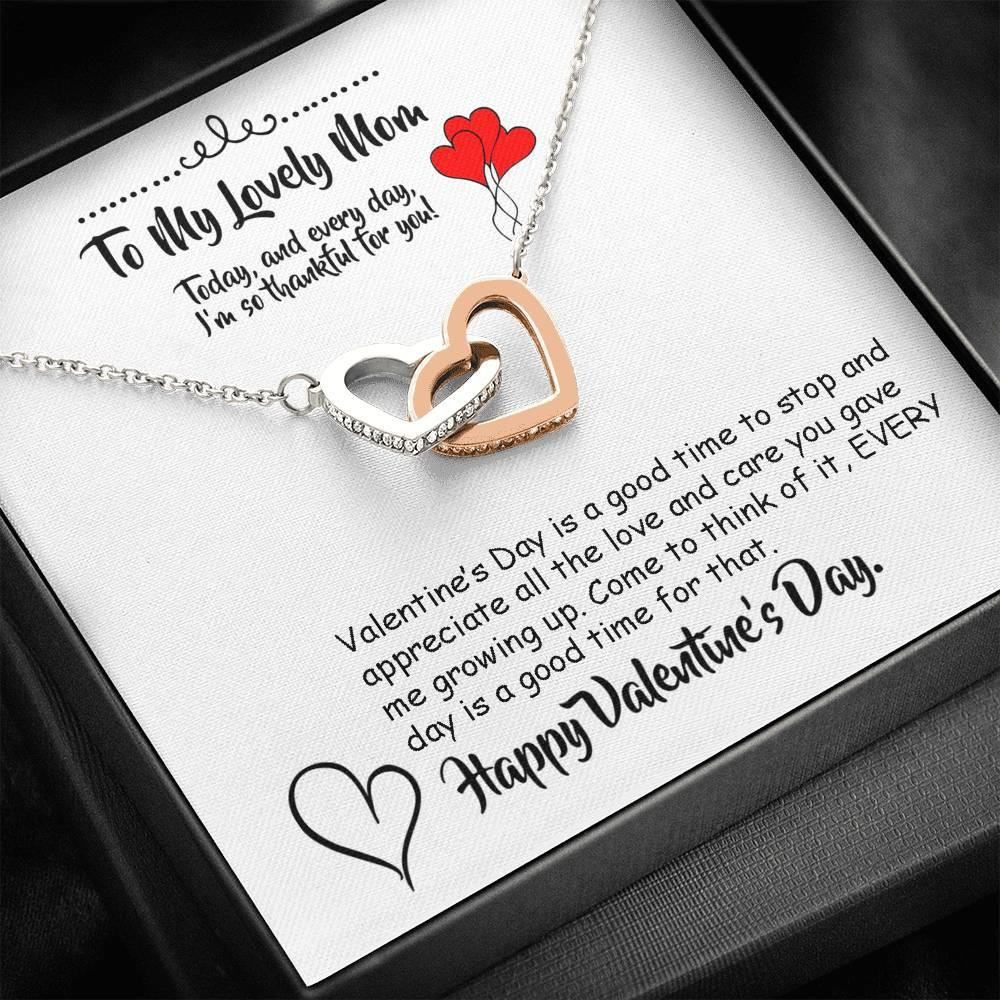 Valentines Day Gift For Mom Interlocking Hearts Necklace I Am So Thankful For You
