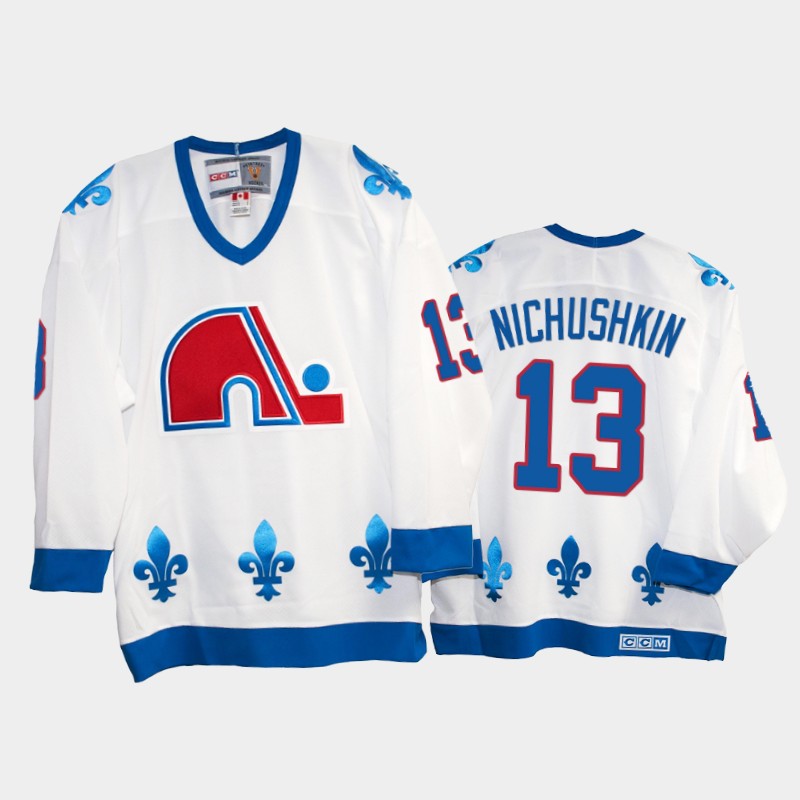 Valeri Nichushkin #13 Quebec Nordiques Heritage Vintage White Jersey
