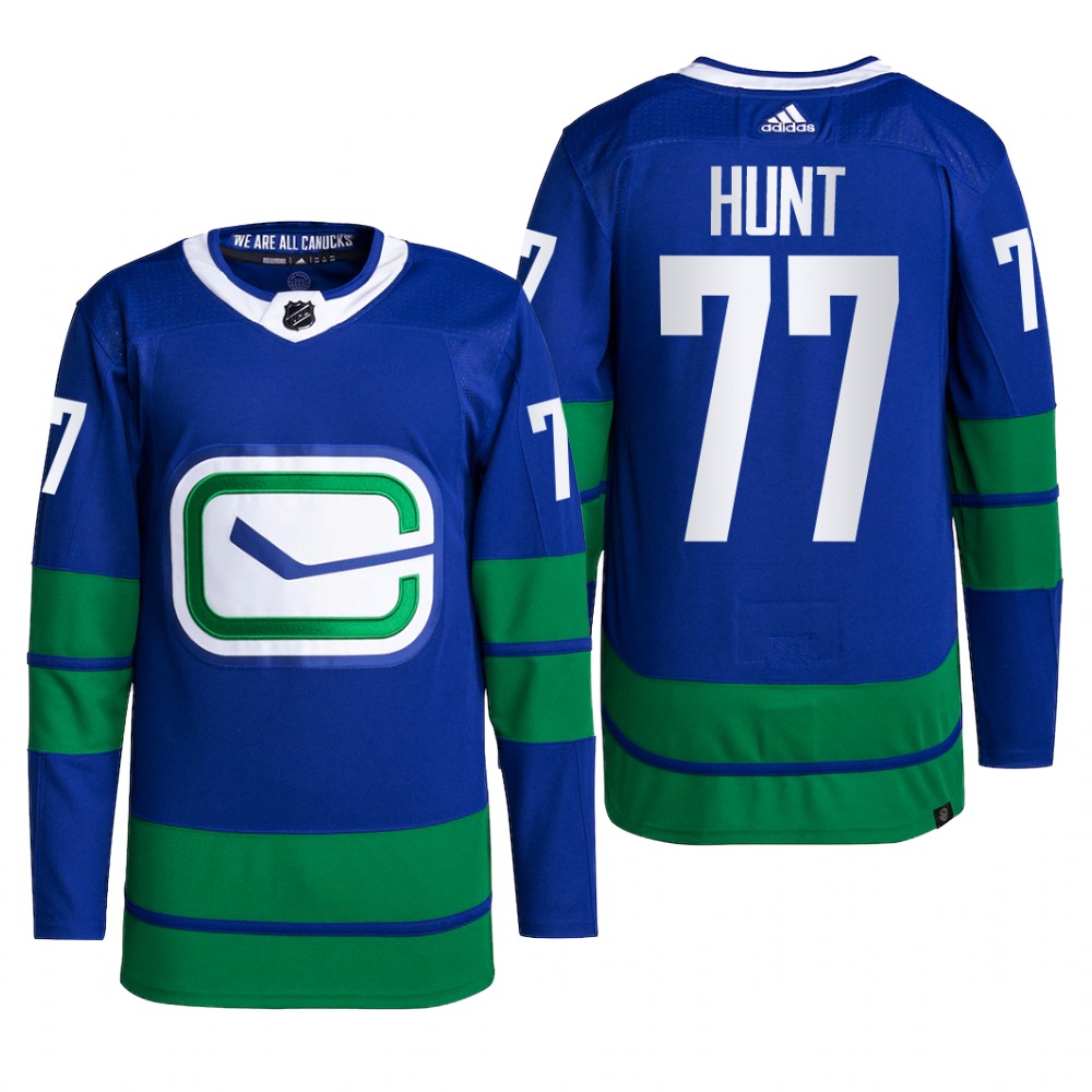 Vancouver Canucks 2022 Alternate Jersey Brad Hunt Blue #77 Primegreen Pro Uniform