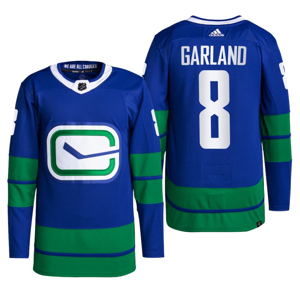 Vancouver Canucks 2022 Alternate Jersey Conor Garland Blue #8 Primegreen Pro Uniform