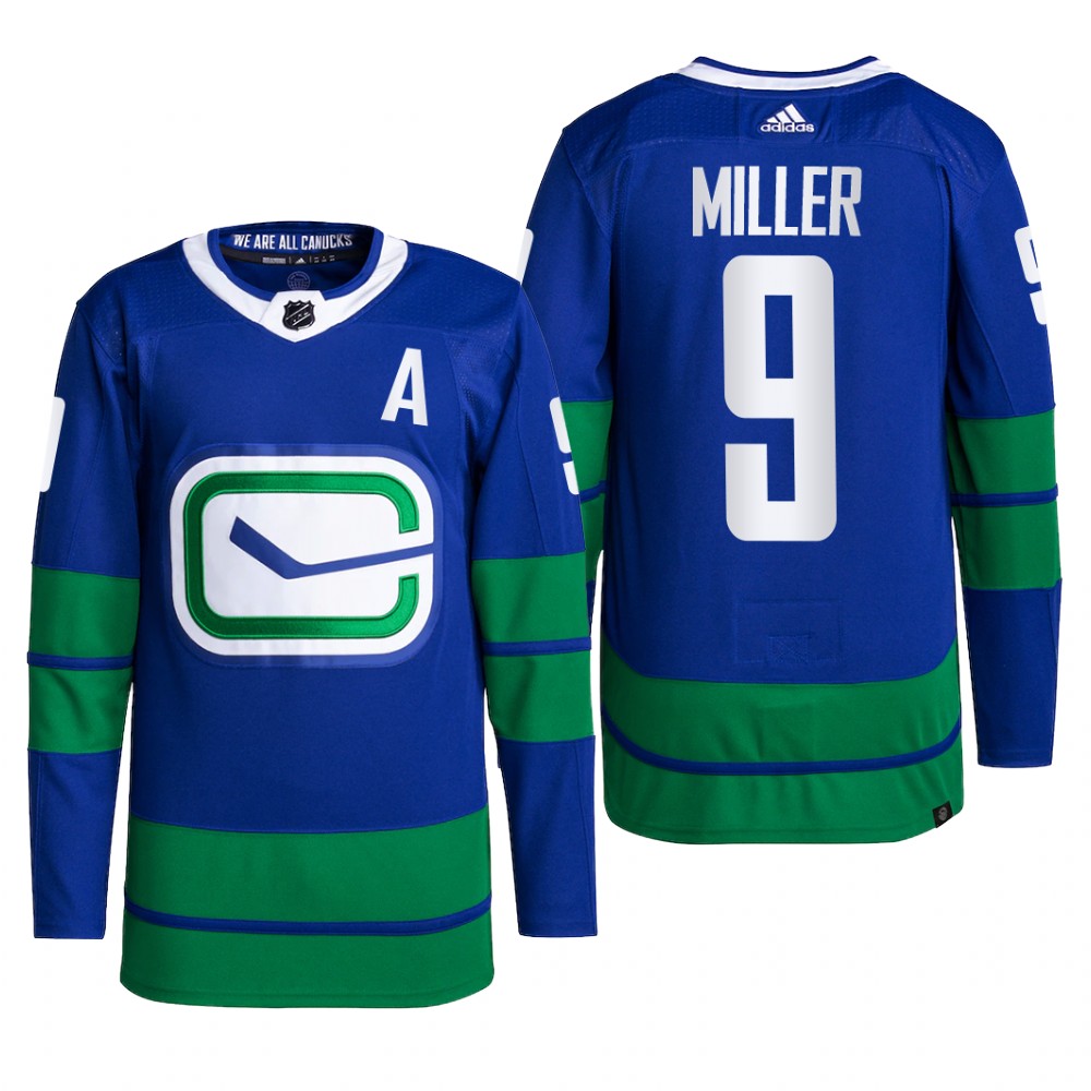 Vancouver Canucks 2022 Alternate Jersey J.T. Miller Blue #9 Primegreen Pro Uniform