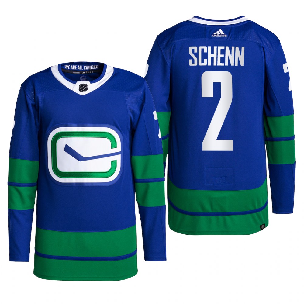Vancouver Canucks 2022 Alternate Jersey Luke Schenn Blue #2 Primegreen Pro Uniform