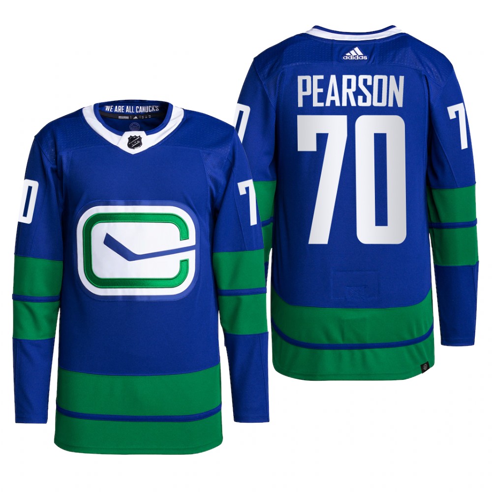 Vancouver Canucks 2022 Alternate Jersey Tanner Pearson Blue #70 Primegreen Pro Uniform