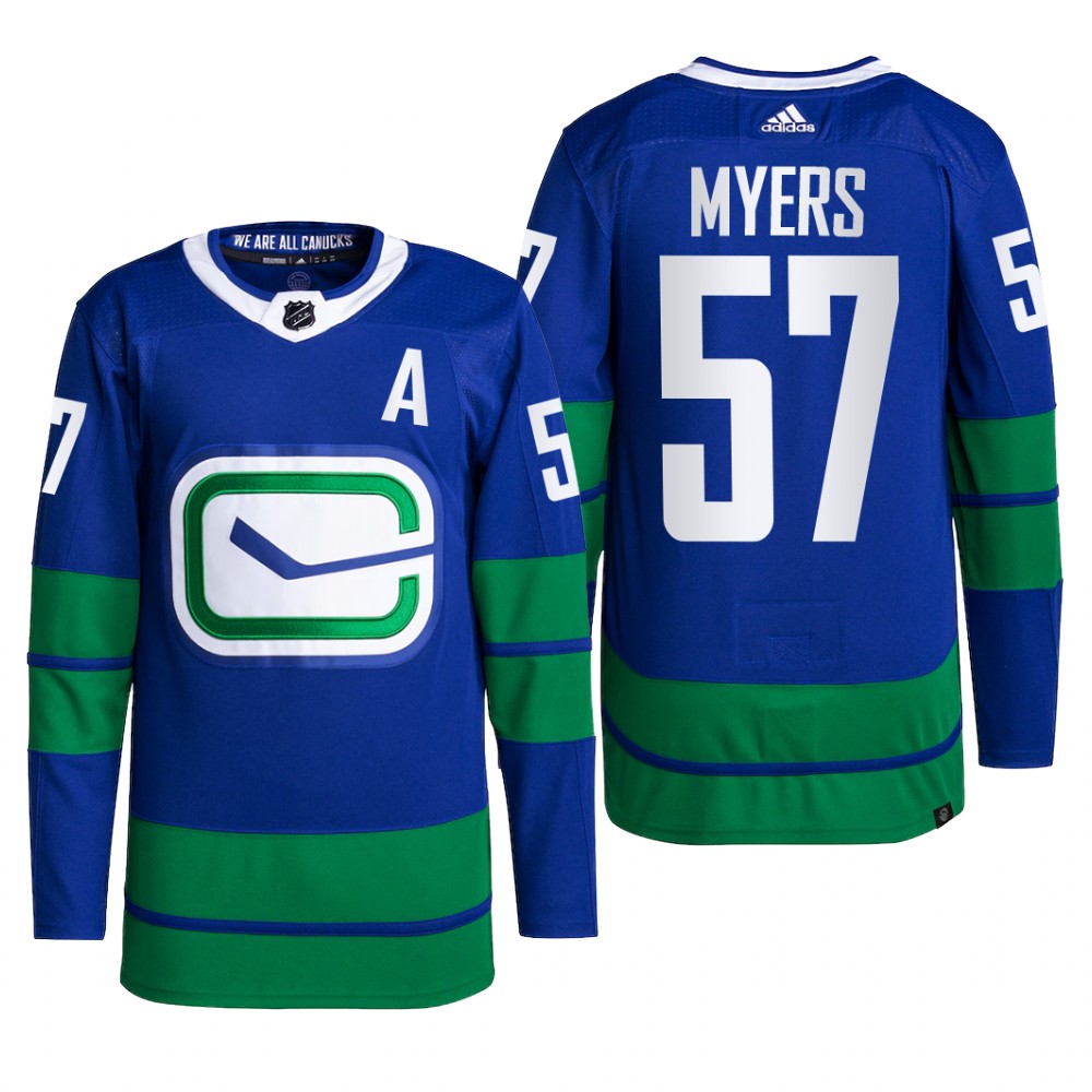 Vancouver Canucks 2022 Alternate Jersey Tyler Myers Blue #57 Primegreen Pro Uniform