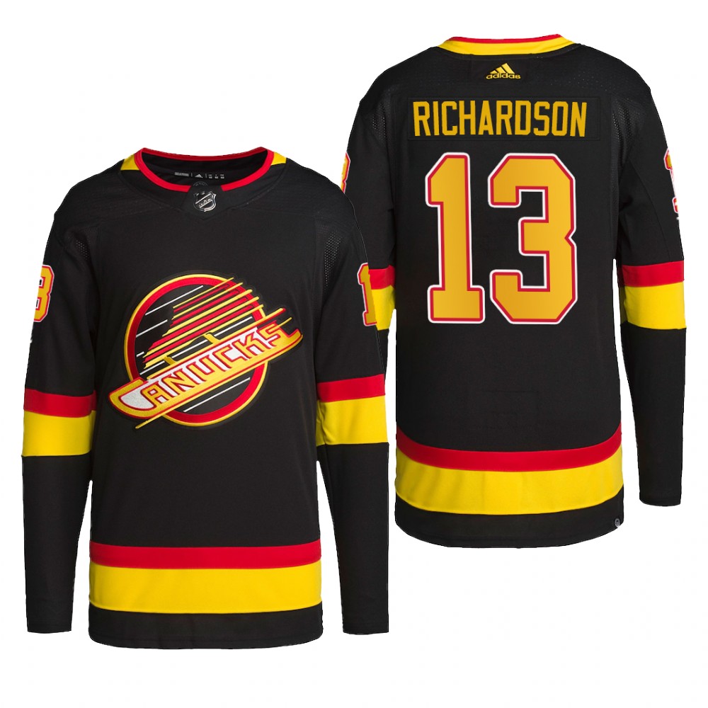 Vancouver Canucks 2022 Retro Jersey Brad Richardson Black #13 Primegreen Pro Uniform