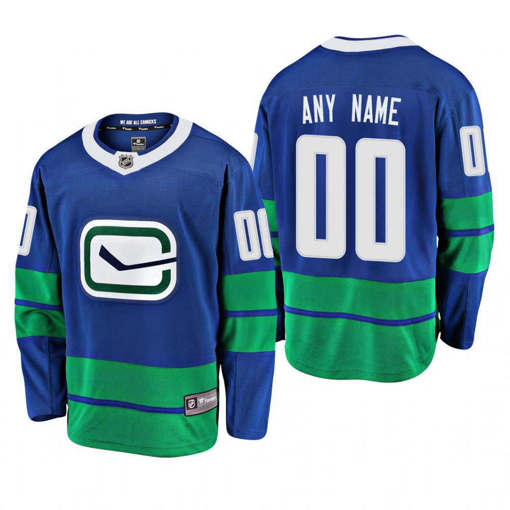 Vancouver Canucks Custom #00 Alternate Royal Breakaway Player Fanatics Branded Jersey