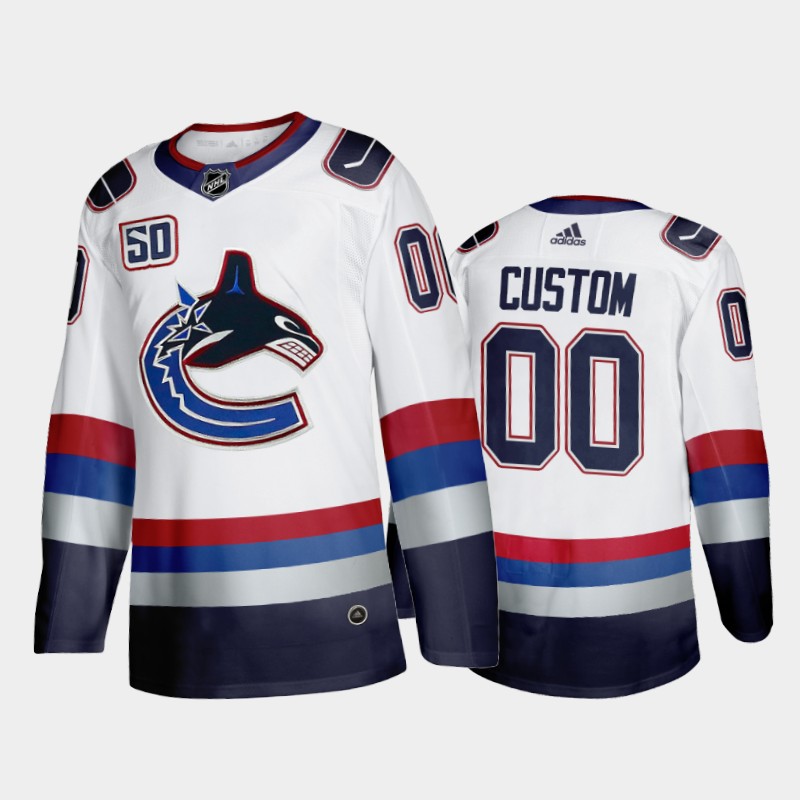 Vancouver Canucks Custom #00 Throwback White ADIZERO 2000's Night Jersey