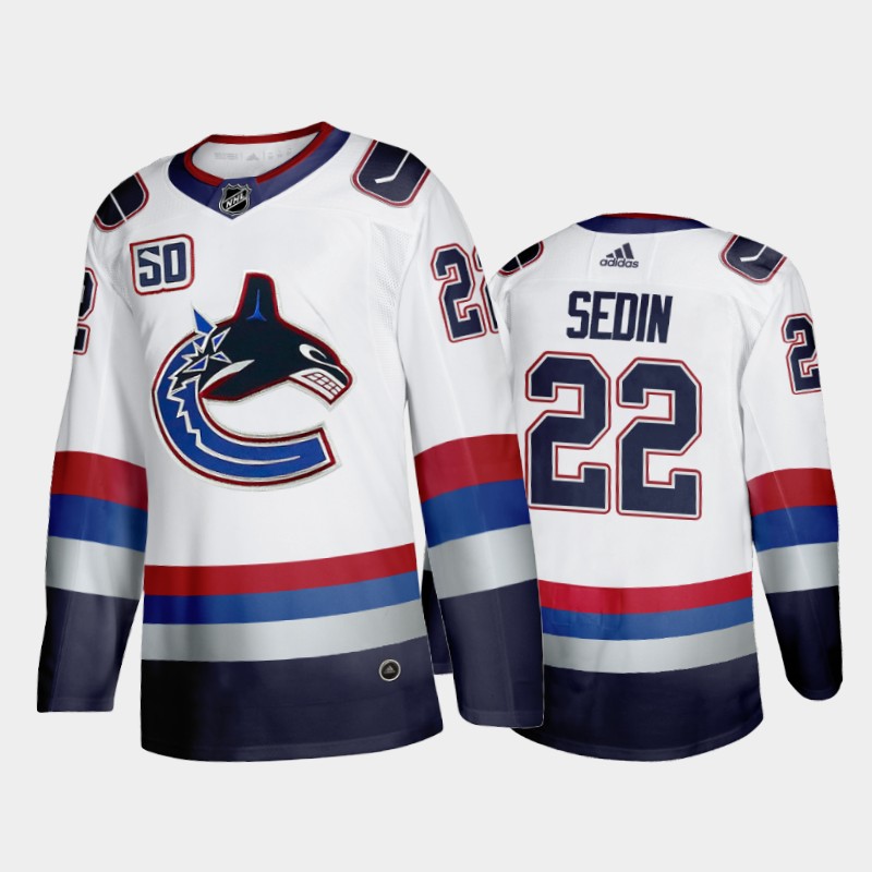 Vancouver Canucks Daniel Sedin #22 Throwback White ADIZERO 2000's Night Jersey