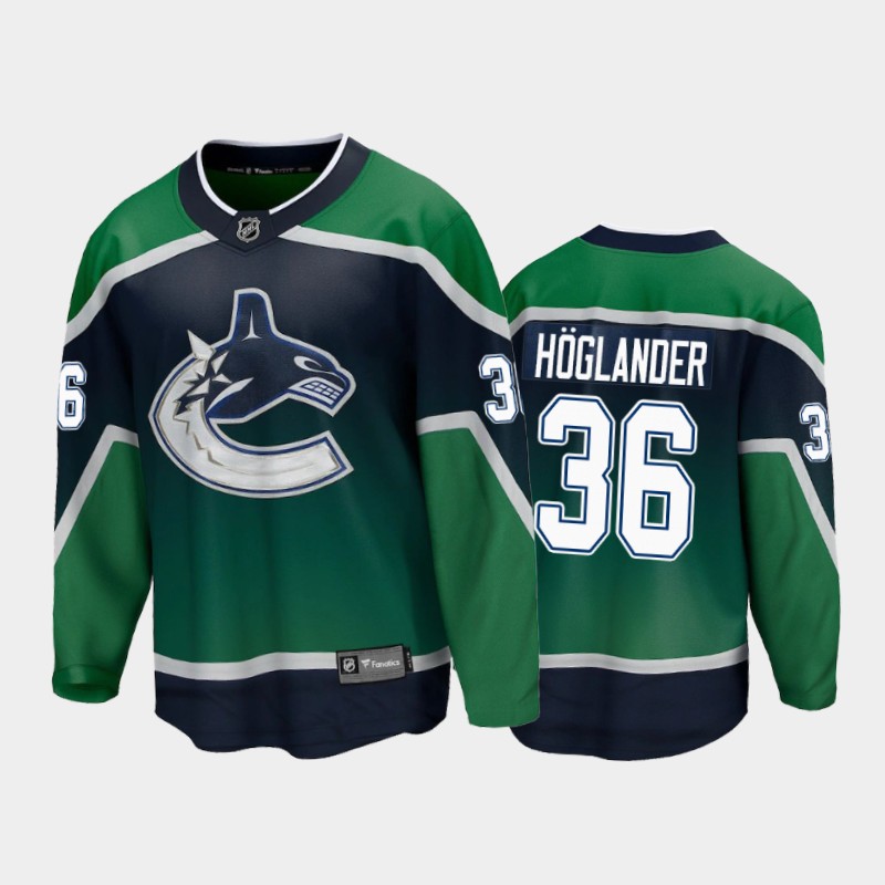 Vancouver Canucks Nils Hoglander #36 Reverse Retro Green 2021 Breakaway Jersey