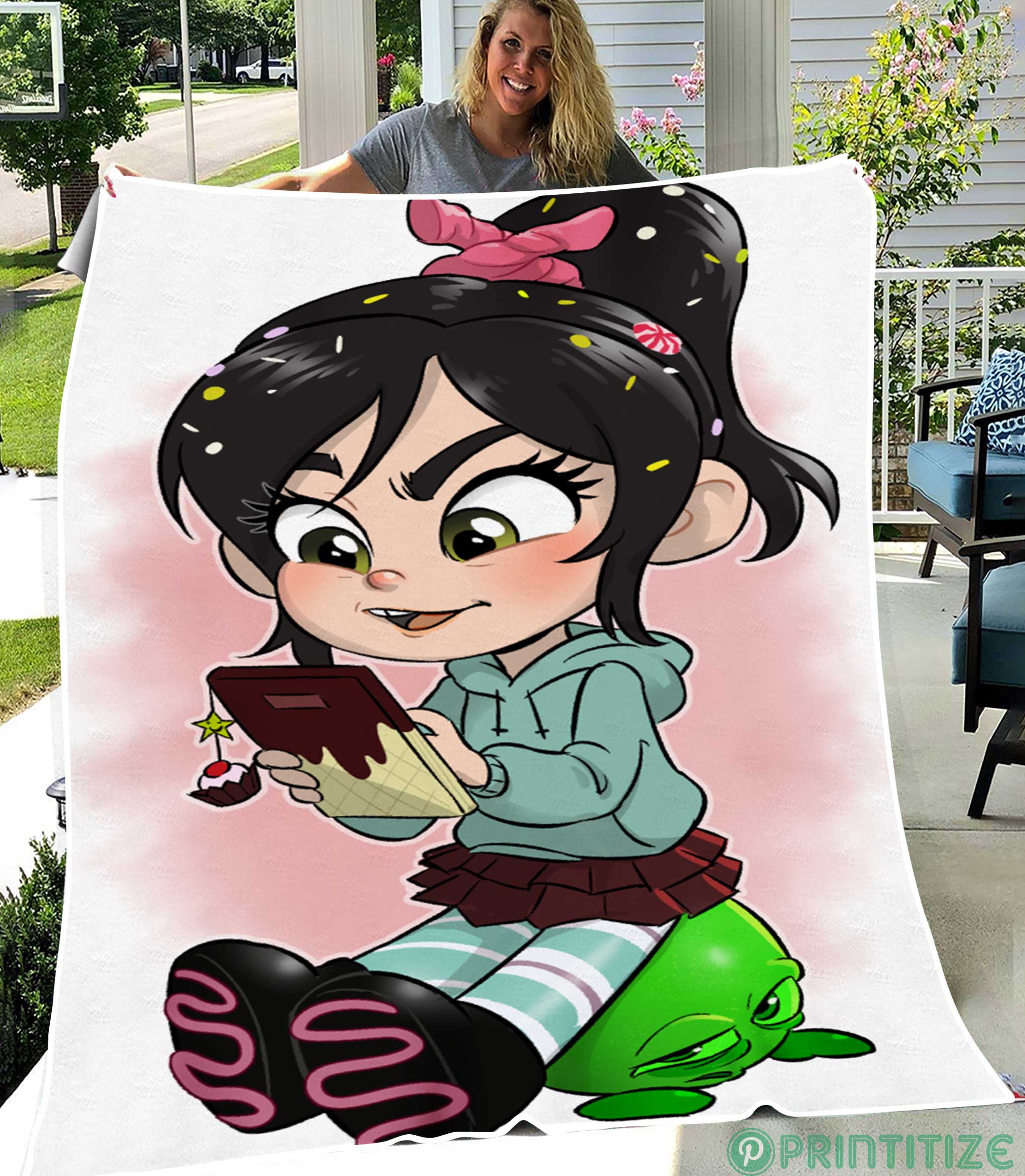 Vanellope Cute Painting Fleece Blanket