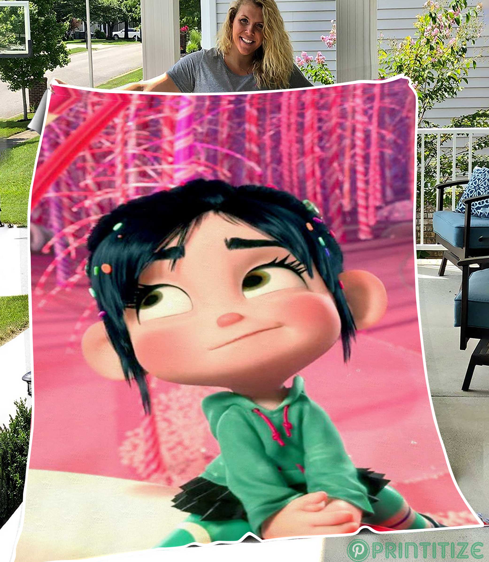 Vanellope Von Schweetz Face Cute Fleece Blanket