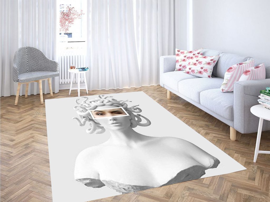 Vaporwave Medusa Living Room Modern Carpet Rectangle Rug