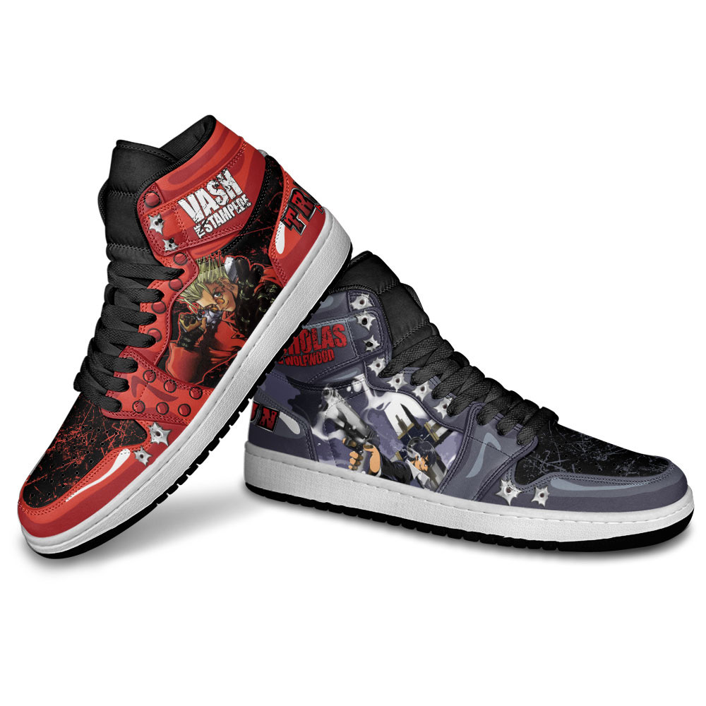 Vash the Stampede and Nicholas D Wolfwood JD1s Sneakers Trigun Anime Shoes, Air Jordan Hightop