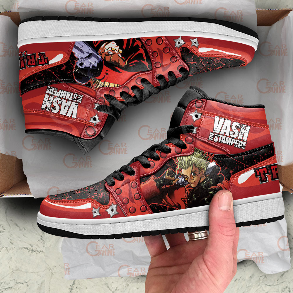 Vash the Stampede JD1s Sneakers Trigun Anime Shoes, Air Jordan Hightop