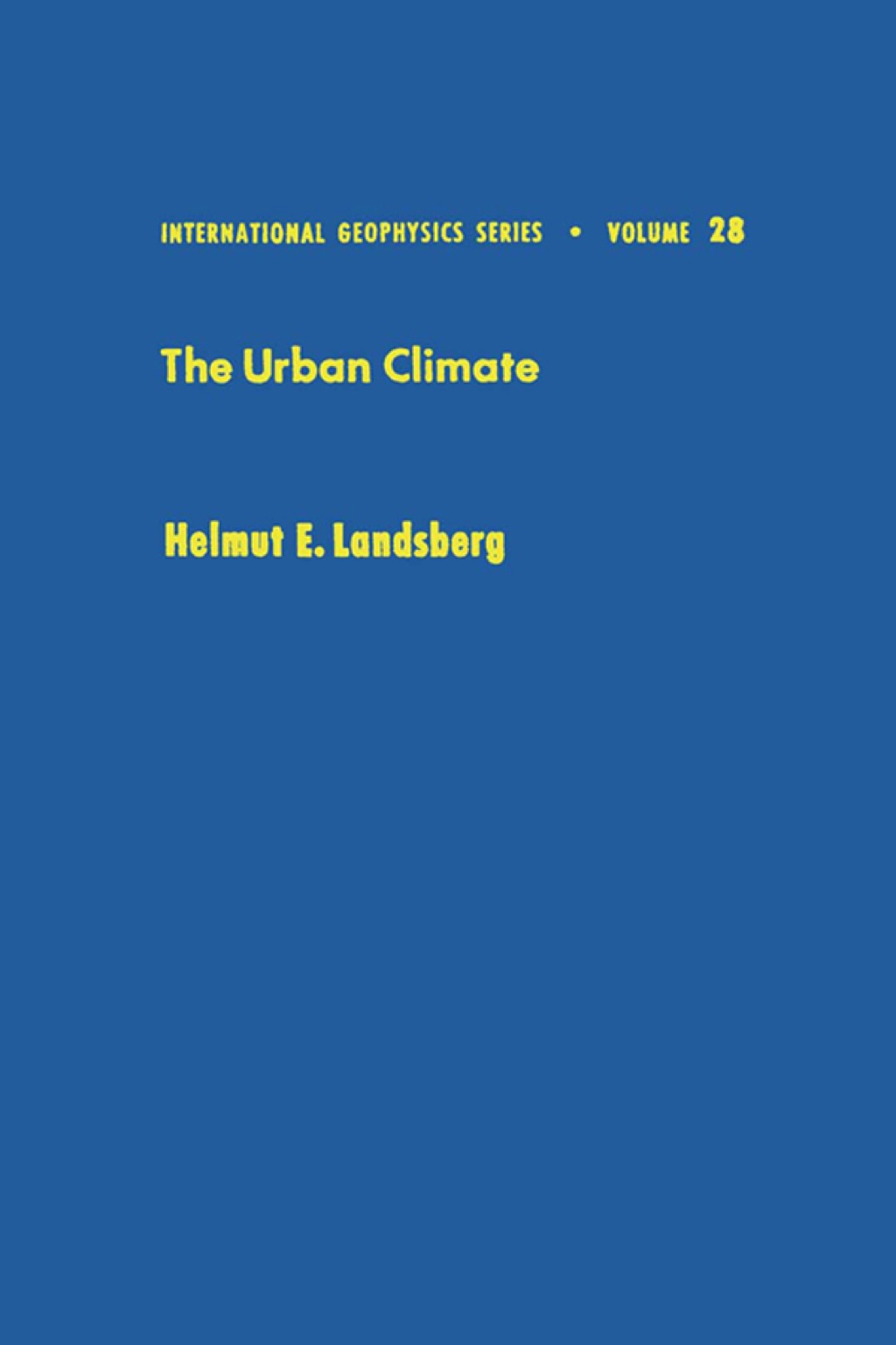 The Urban Climate 