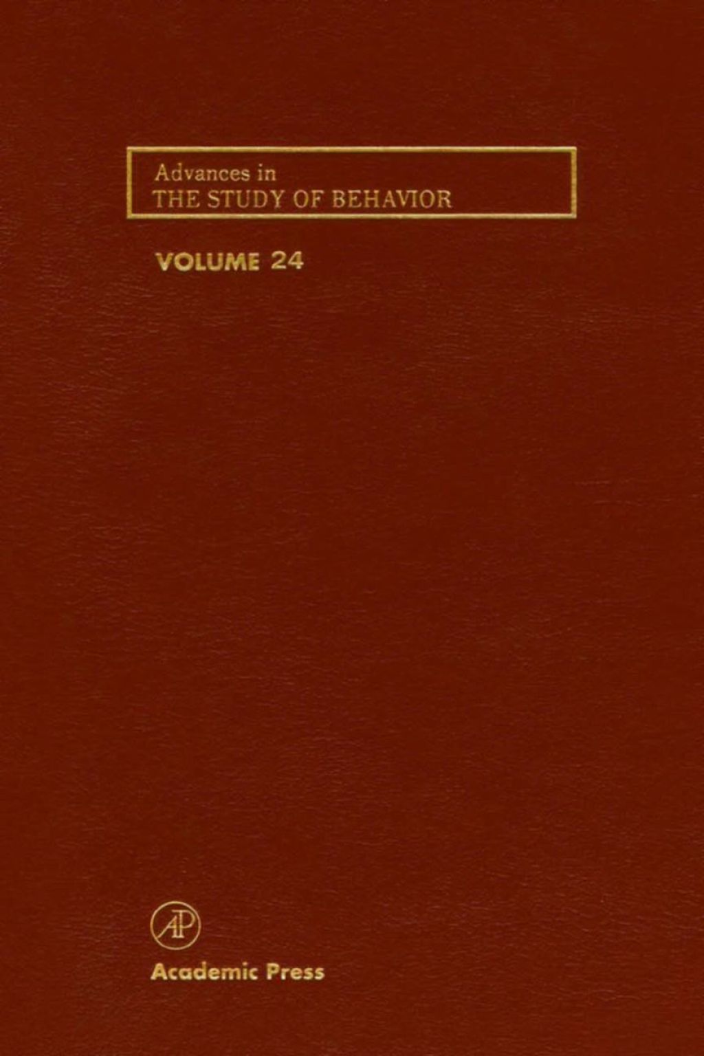 Advances in the Study of Behavior 