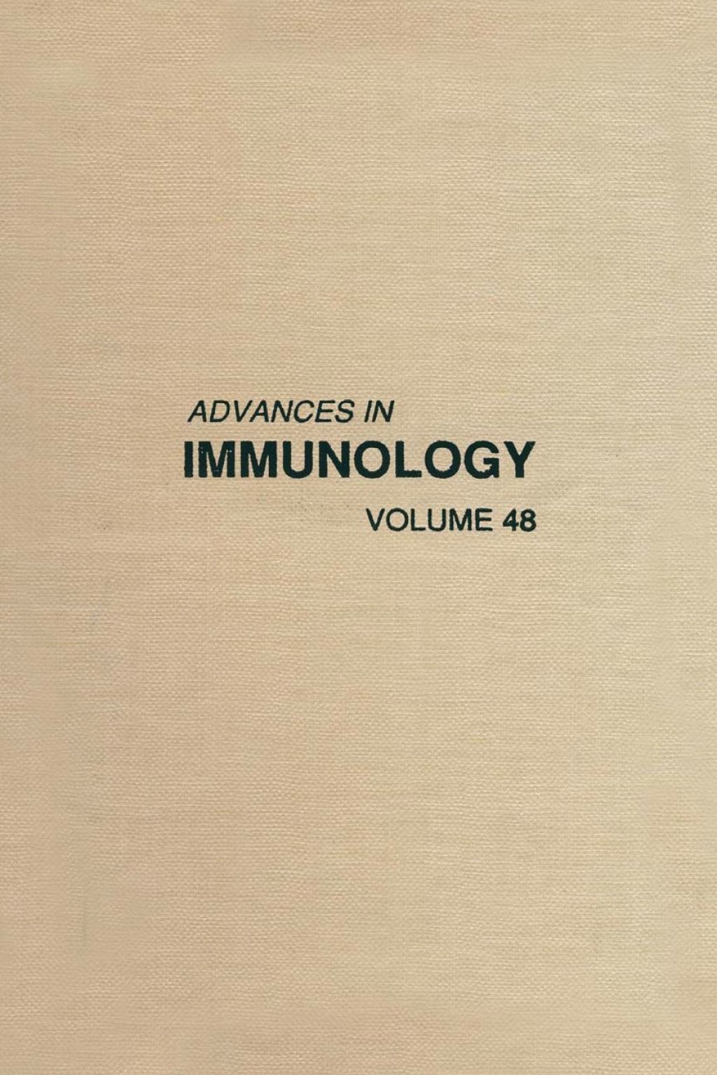 ADVANCES IN IMMUNOLOGY VOLUME 48 