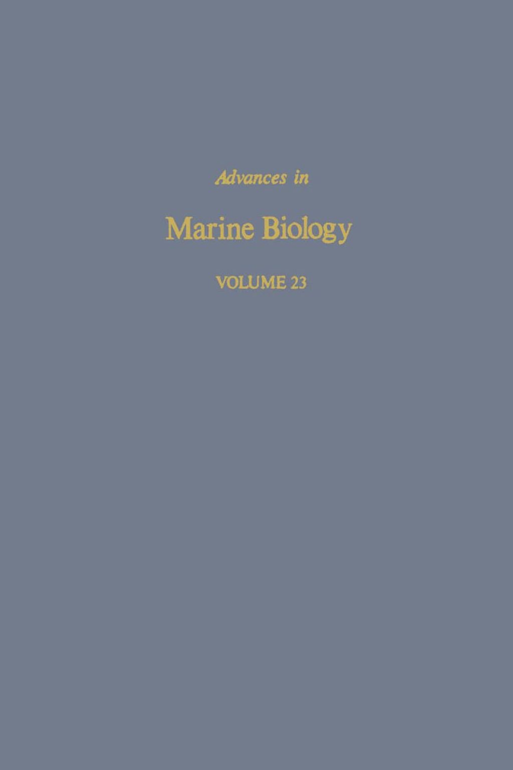 Advances in Marine Biology APL 