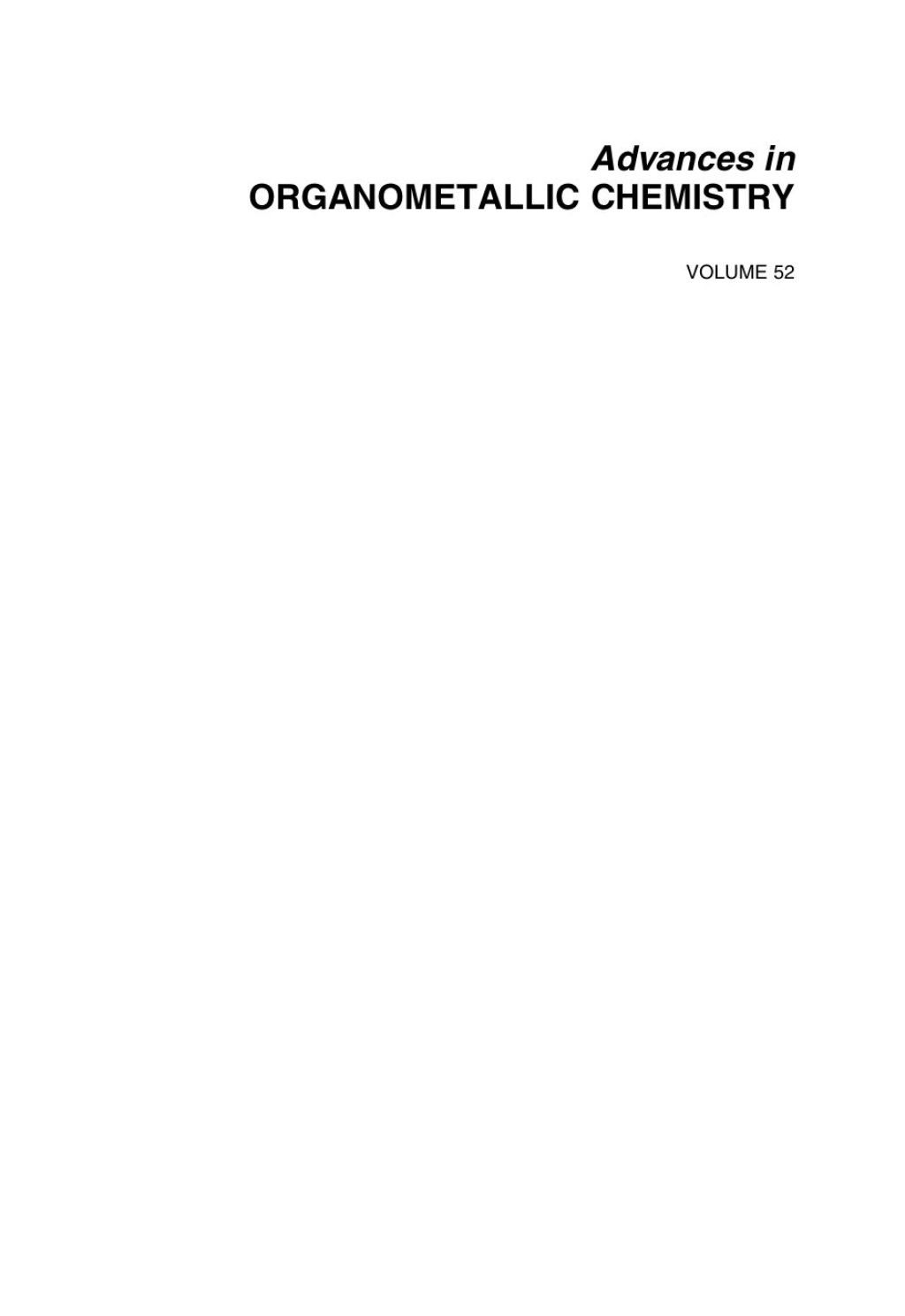 Advances in Organometallic Chemistry 