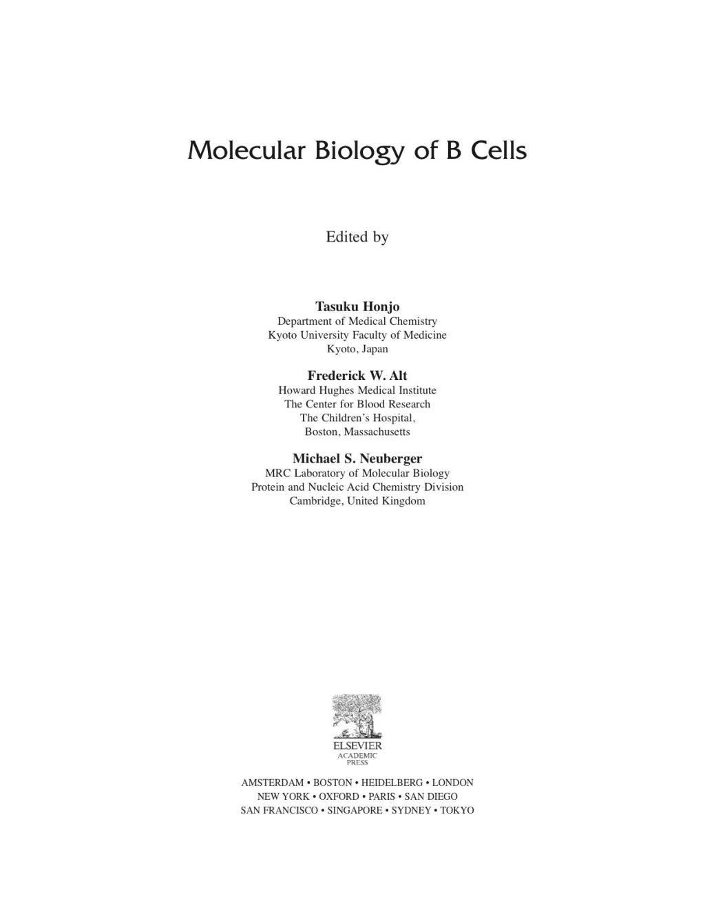 Molecular Biology of B Cells 