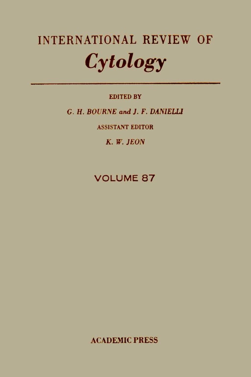 INTERNATIONAL REVIEW OF CYTOLOGY V87 