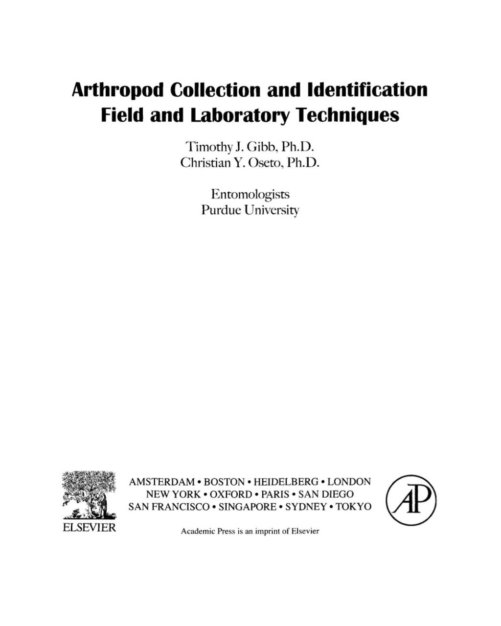 Arthropod Collection and Identification: Laboratory and Field Techniques 