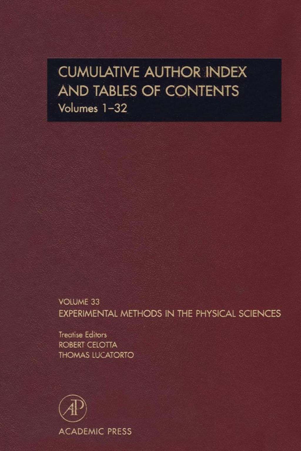 Cumulative Author Index and Tables of Contents Volumes1-32: Author Cumulative Index 