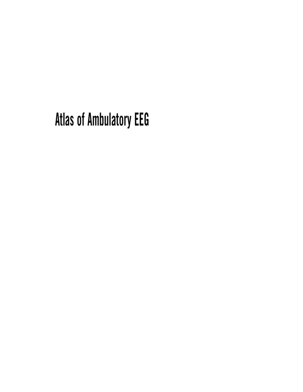 Atlas of Ambulatory EEG 