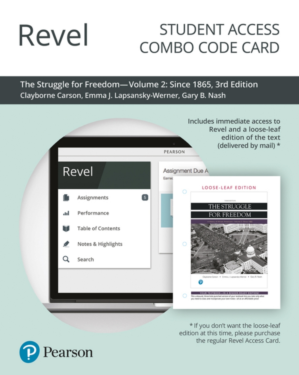 Revel + Print Combo Access Code for Struggle for Freedom, The: A History of African Americans Since 1865, Volume 2 A History of African Americans Since 1865, Volume 2 3rd Edition