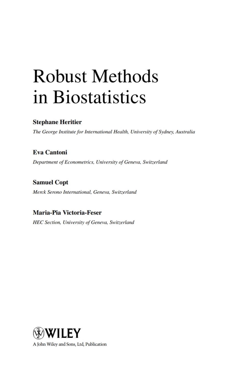 Robust Methods in Biostatistics 1st Edition