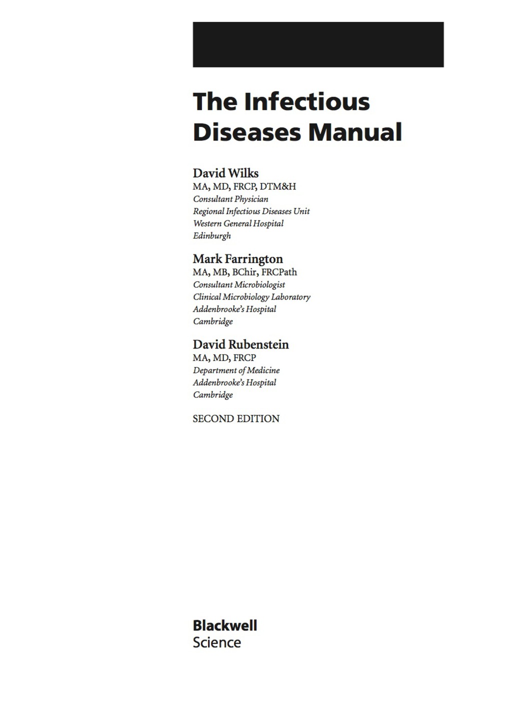 Infectious Diseases Manual 2nd Edition