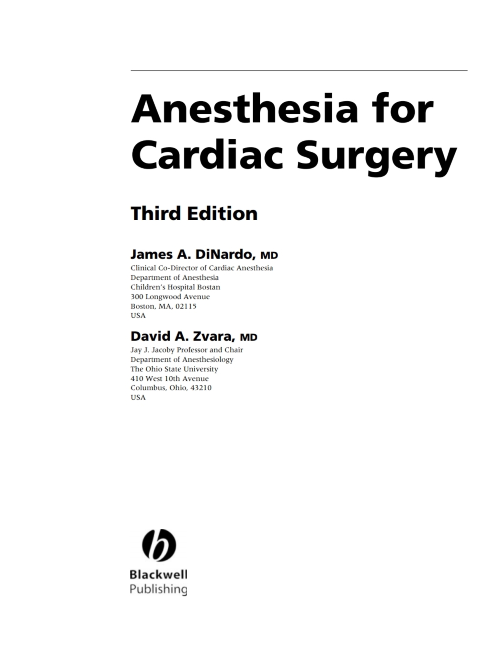 Anesthesia for Cardiac Surgery 1st Edition
