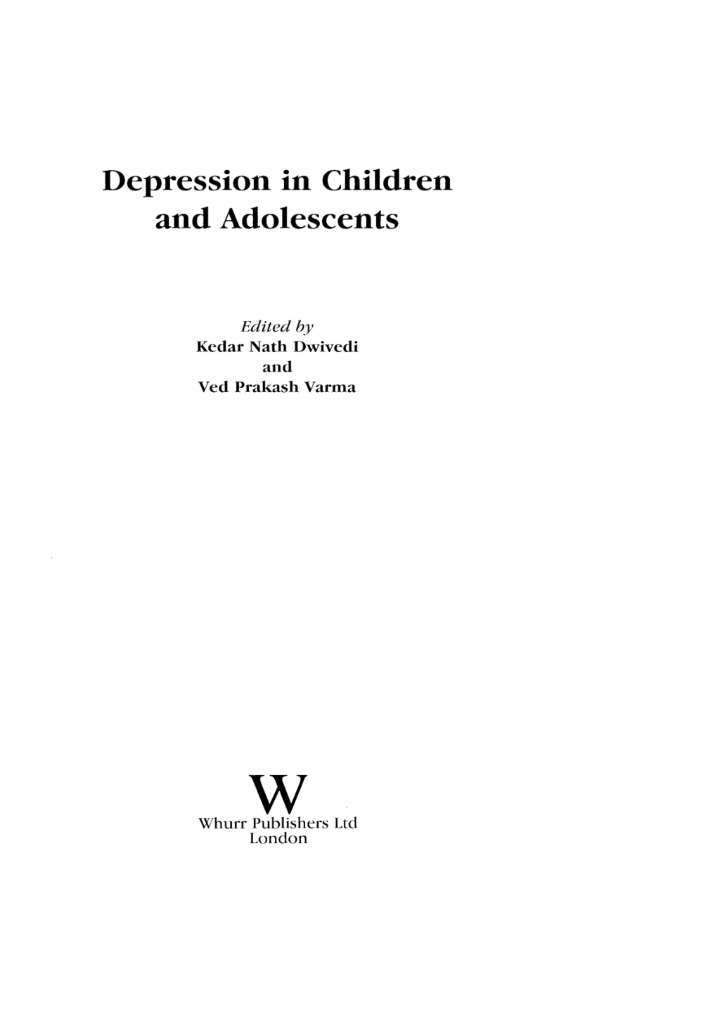 Depression in Children and Adolescents 1st Edition