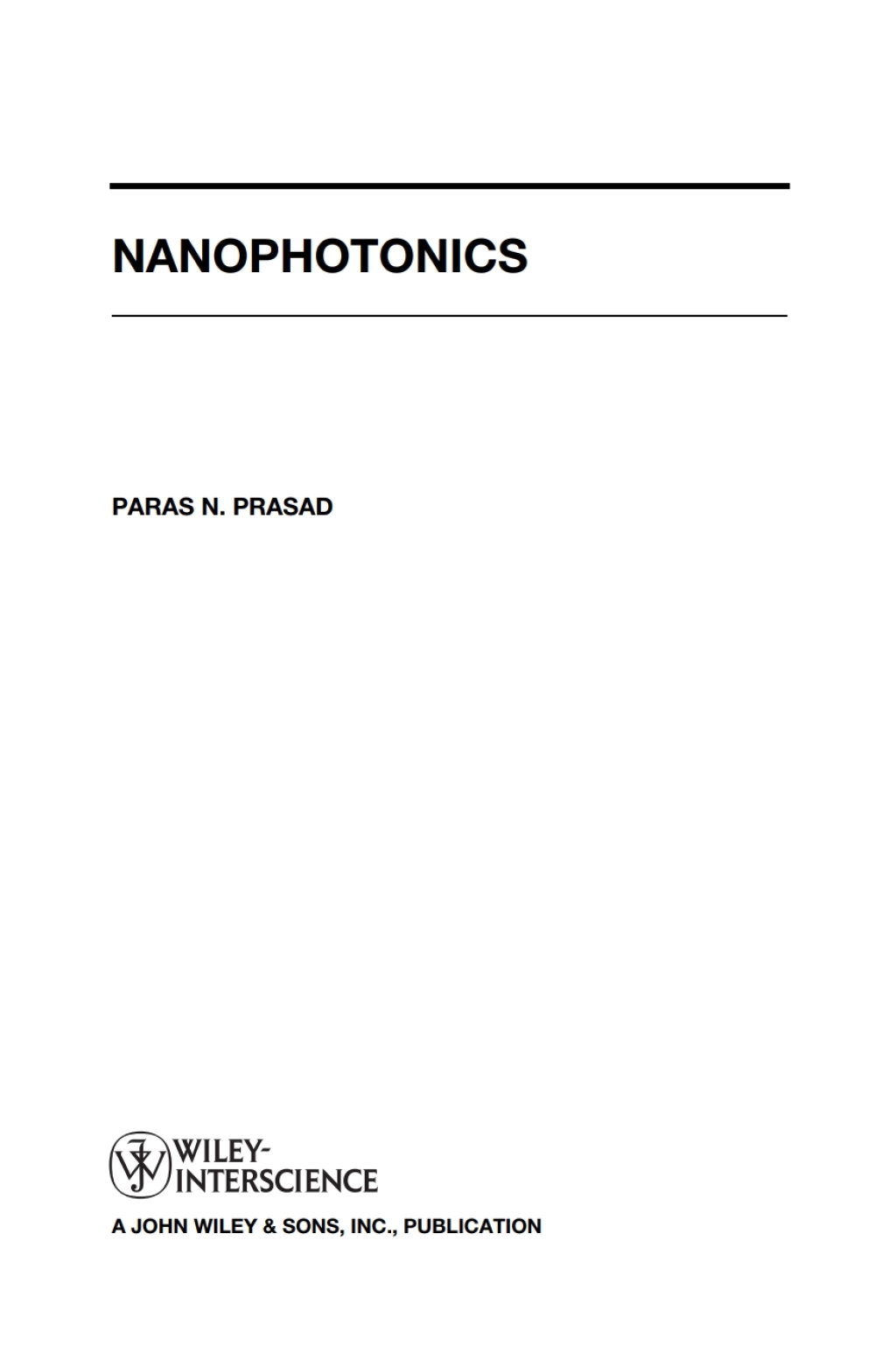 Nanophotonics 1st Edition