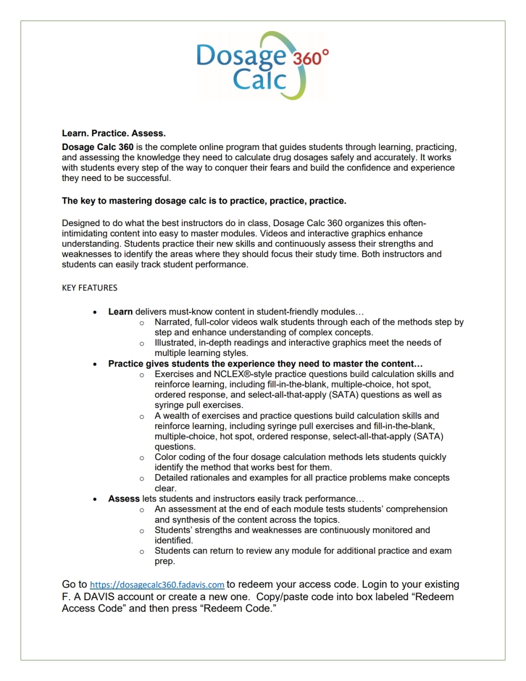 Dosage Calc 360 1st Edition