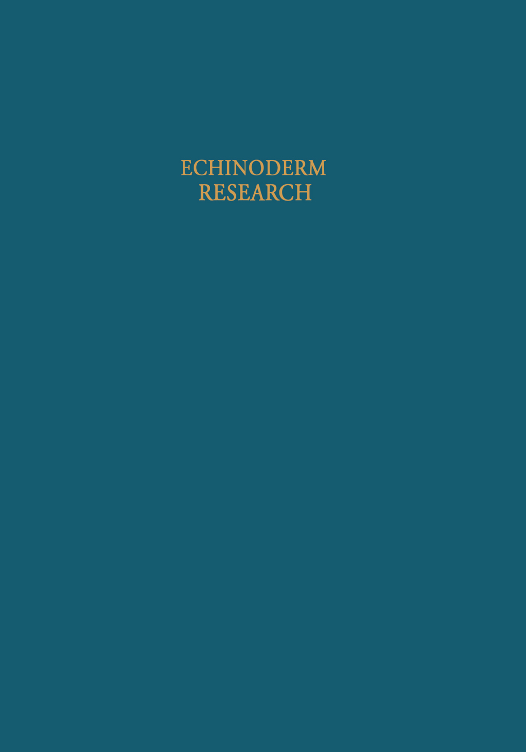 Echinoderm Research 1st Edition