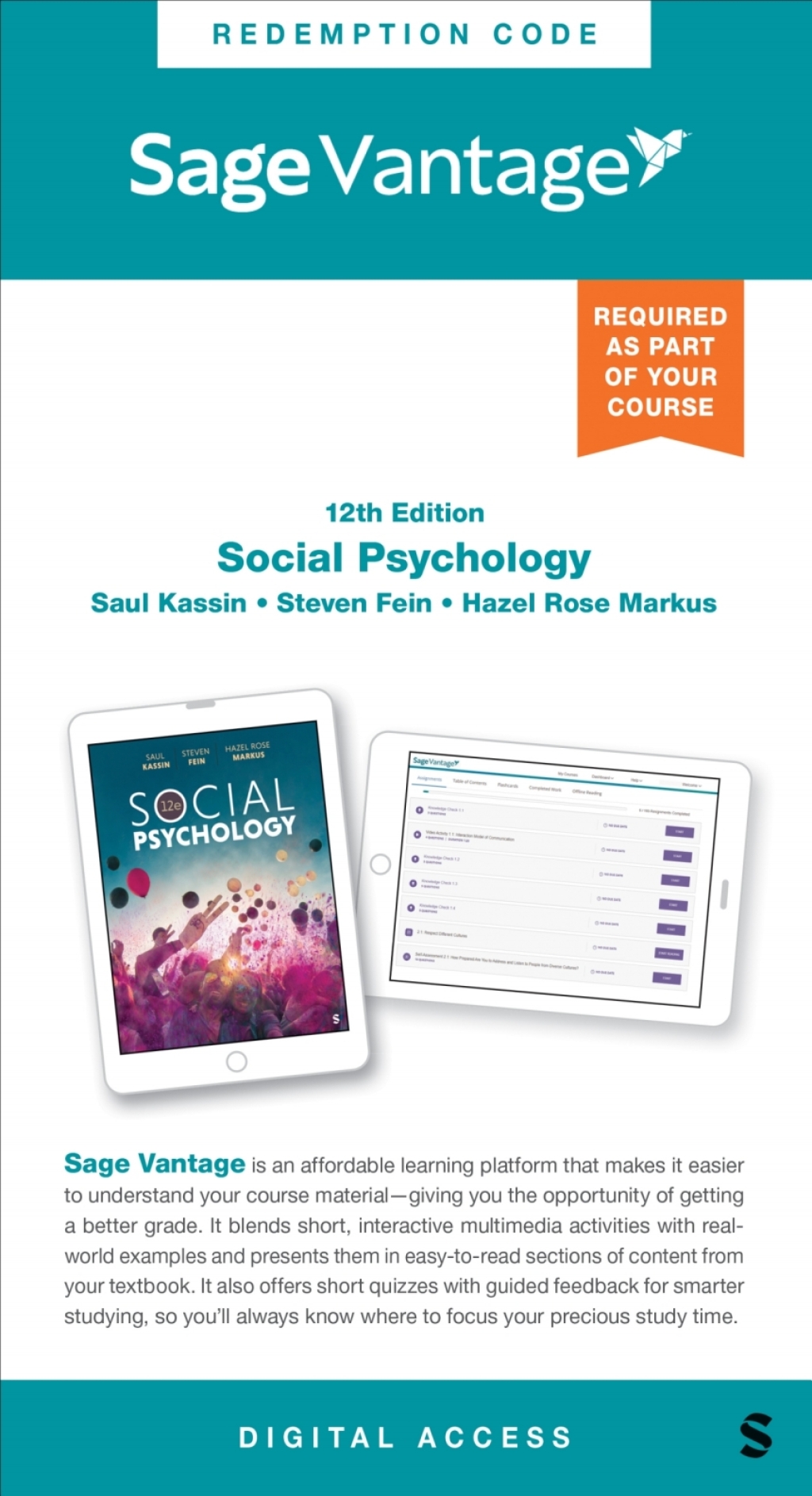 Sage Vantage: Social Psychology 12th Edition