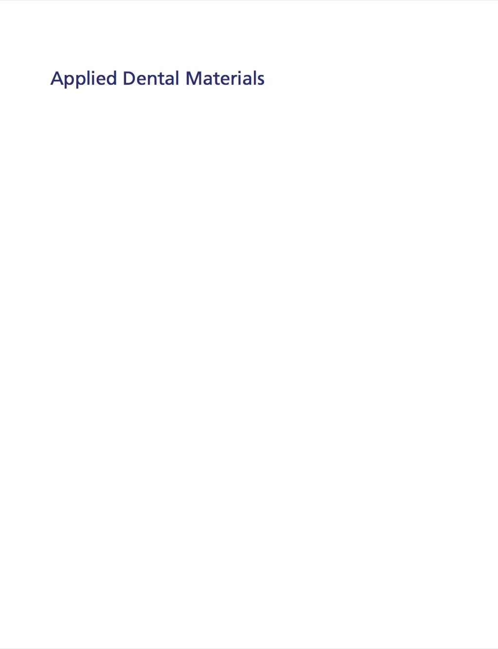Applied Dental Materials 9th Edition 9th Edition