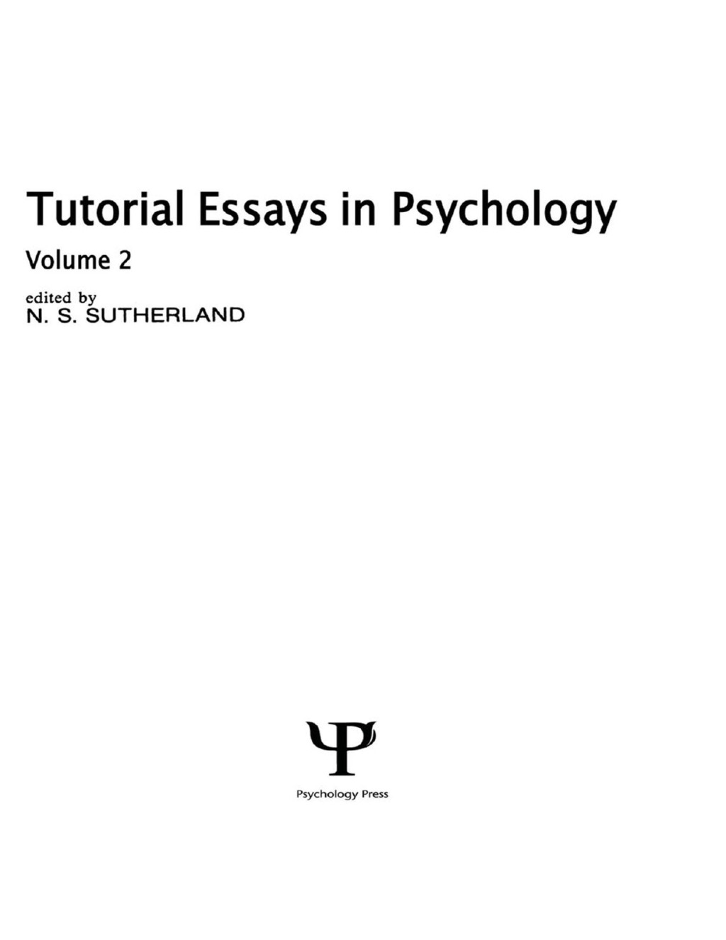 Tutorial Essays in Psychology Volume 2 1st Edition