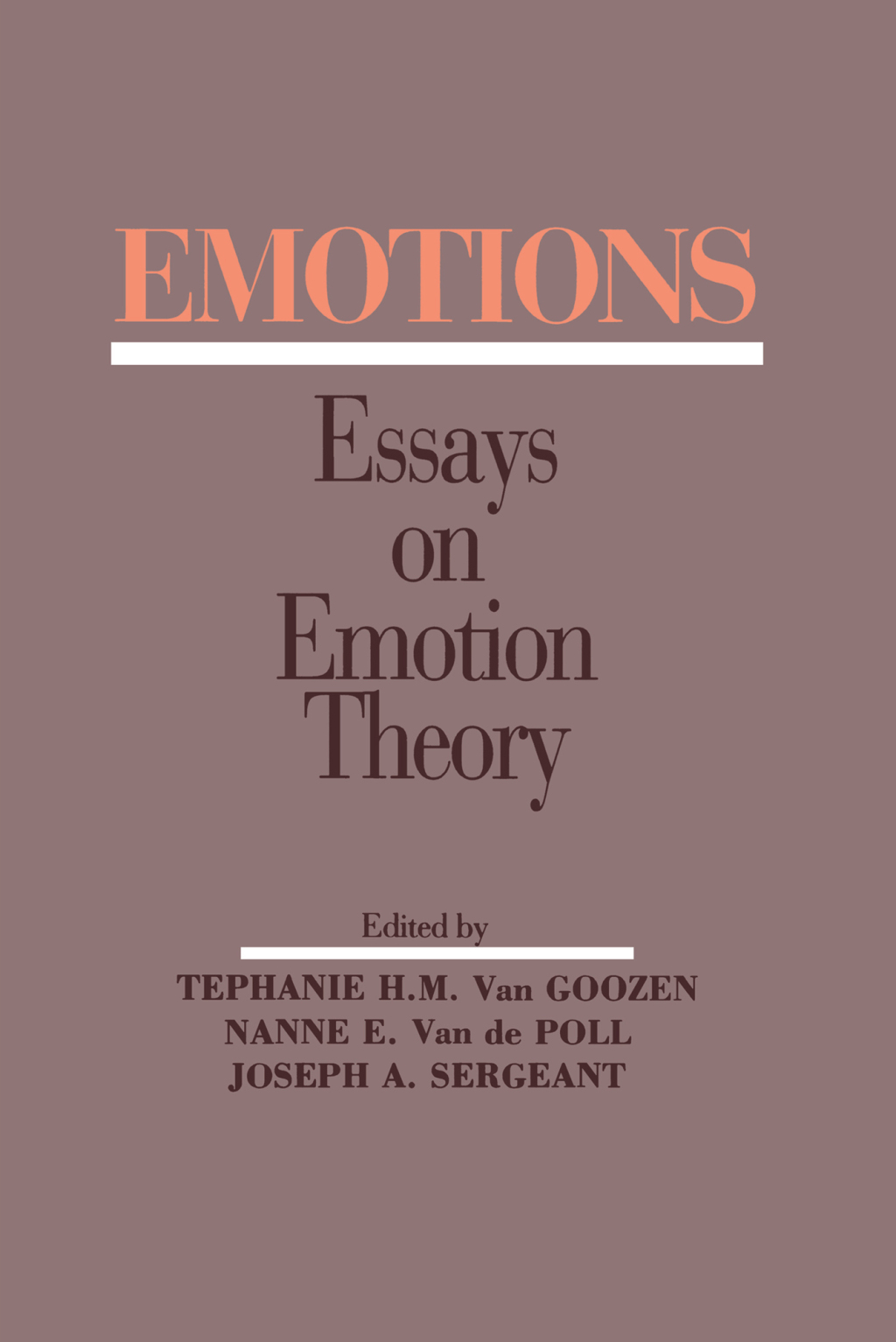 Emotions Essays on Emotion Theory 1st Edition