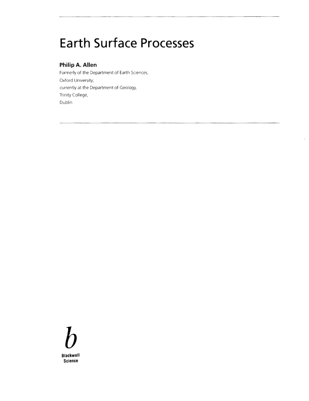 Earth Surface Processes 1st Edition