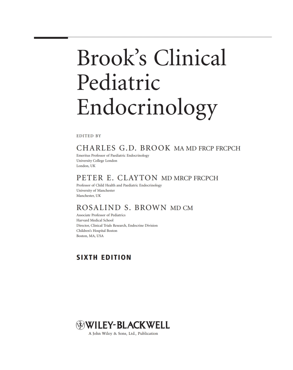 Brook's Clinical Pediatric Endocrinology 1st Edition