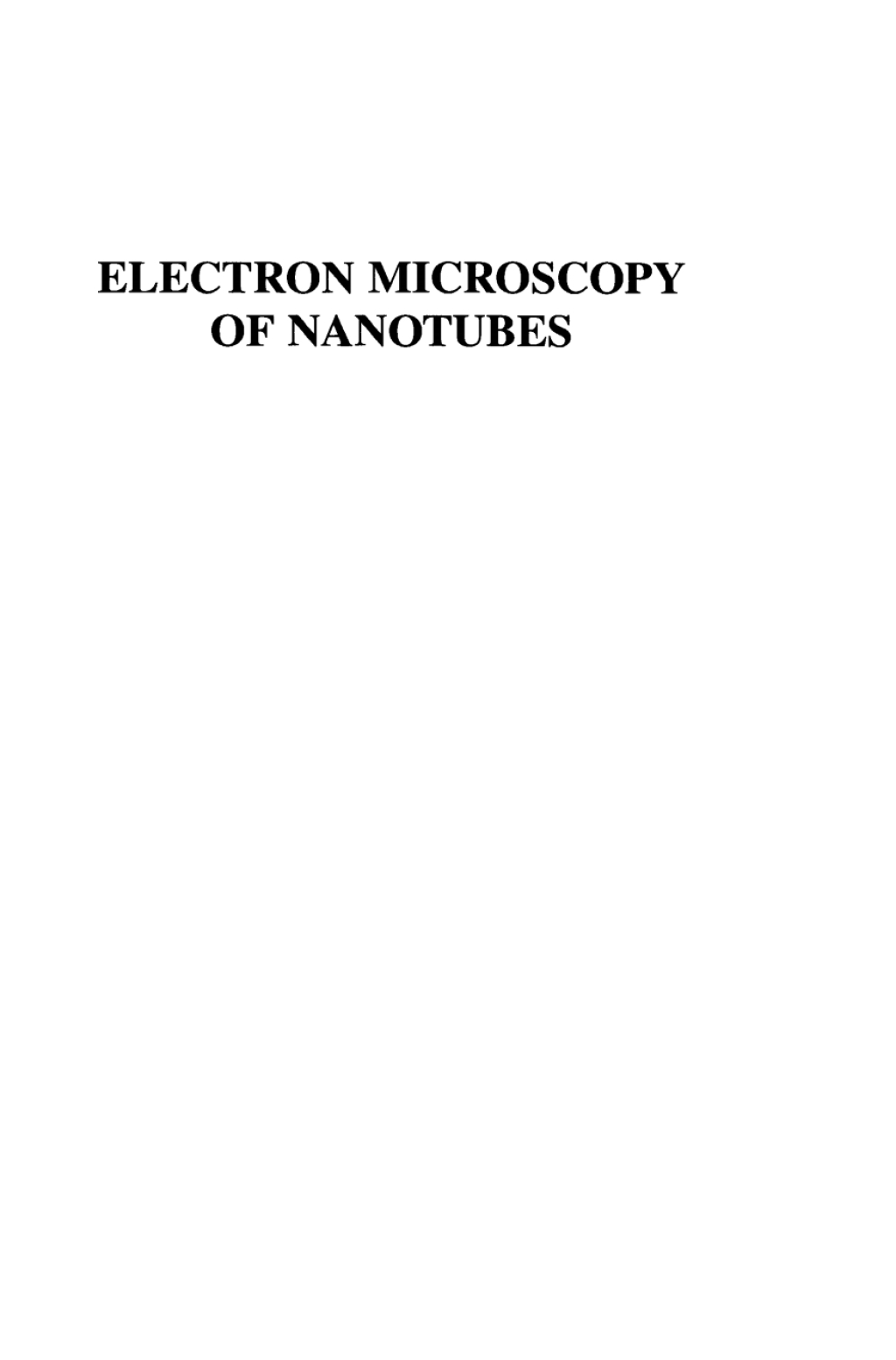 Electron Microscopy of Nanotubes 