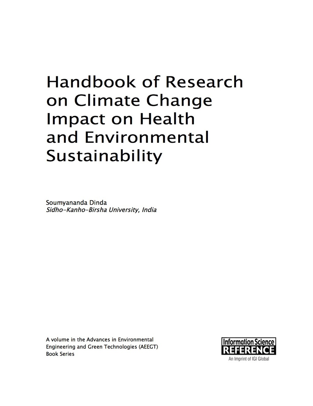 Handbook of Research on Climate Change Impact on Health and Environmental Sustainability 