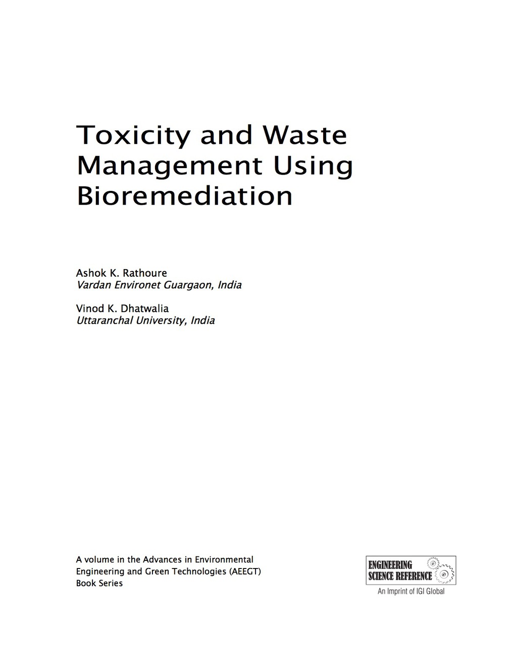 Toxicity and Waste Management Using Bioremediation 
